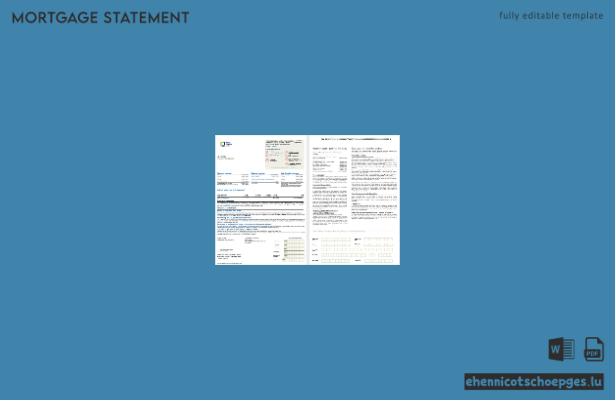 Hypothekenabrechnung der Zambia First Capital Bank im Word- und PDF-Format, 2 Seiten, Beispielvorschau